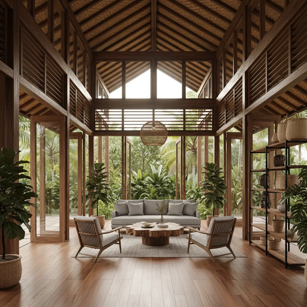 Rumah kebaya modern dengan interior terbuka
