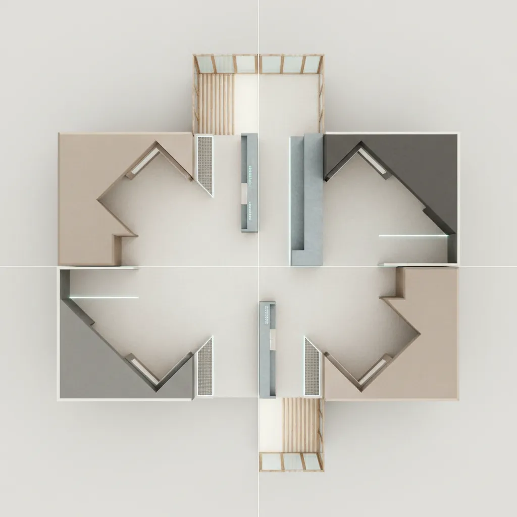 Vatika Gurgaon 21 — 2 BHK Floor Plan, Seen From Tomorrow: A designer’s futurist reading of a two-bedroom interface for everyday bandwidth