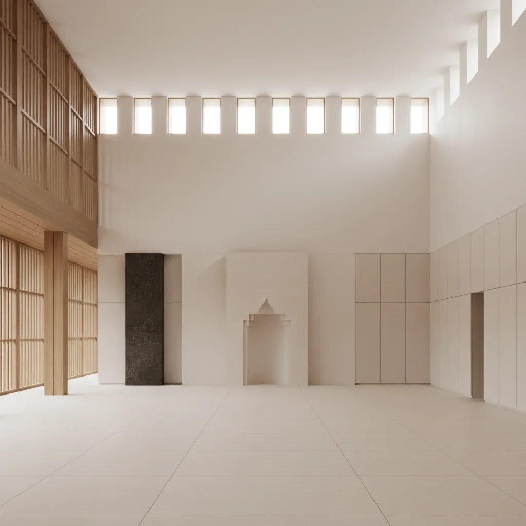 Simple Mosque Floor Plan, Future-Ready