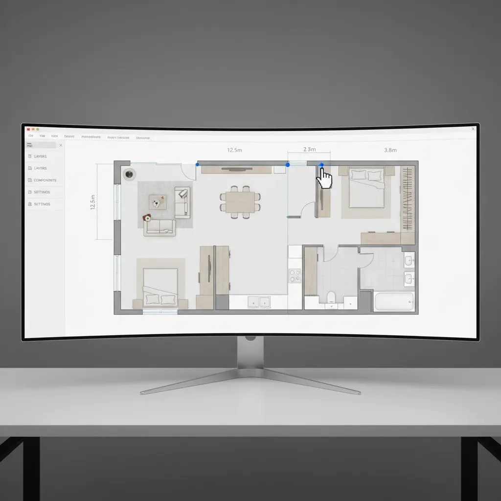 Adjusting Wall Lengths in Floor Planner