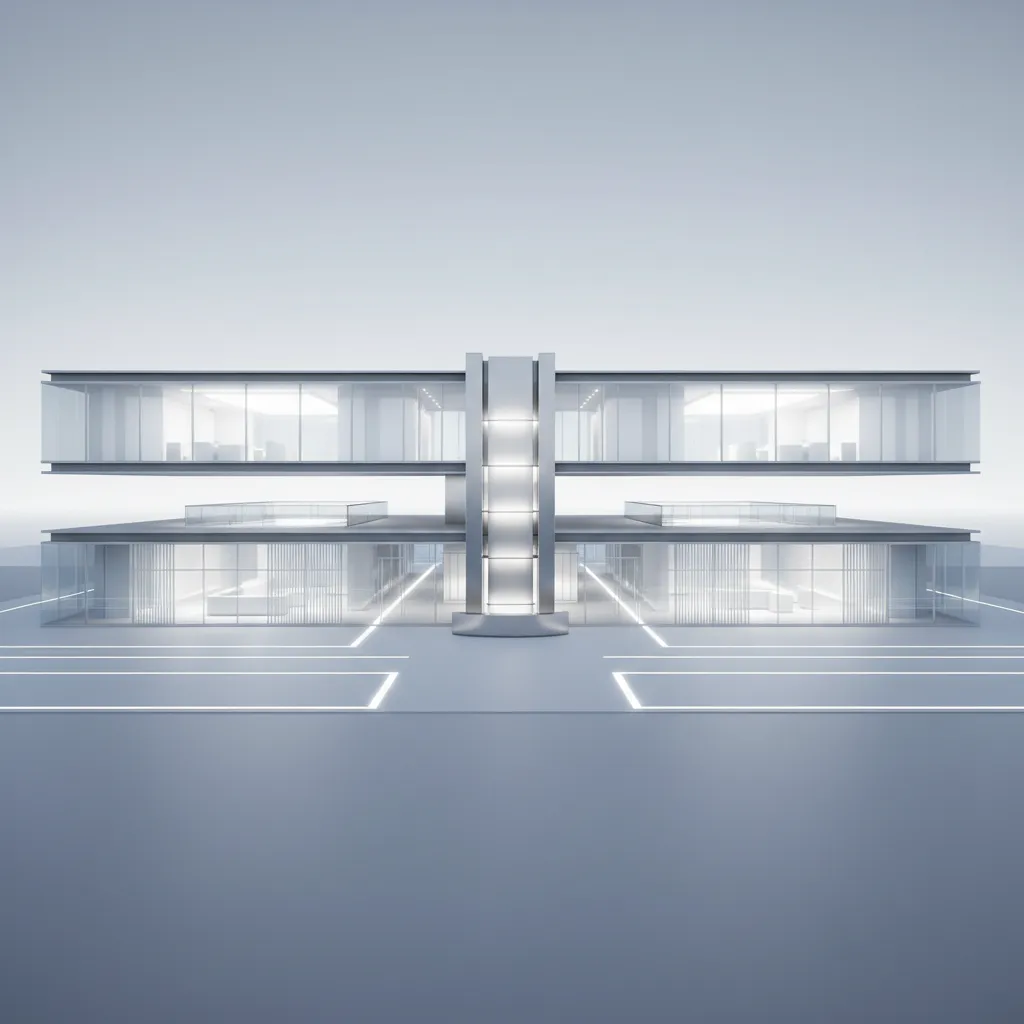 Admin Block Plan, Two Floors: A future-forward interface for work-life precision in a compact administrative hub
