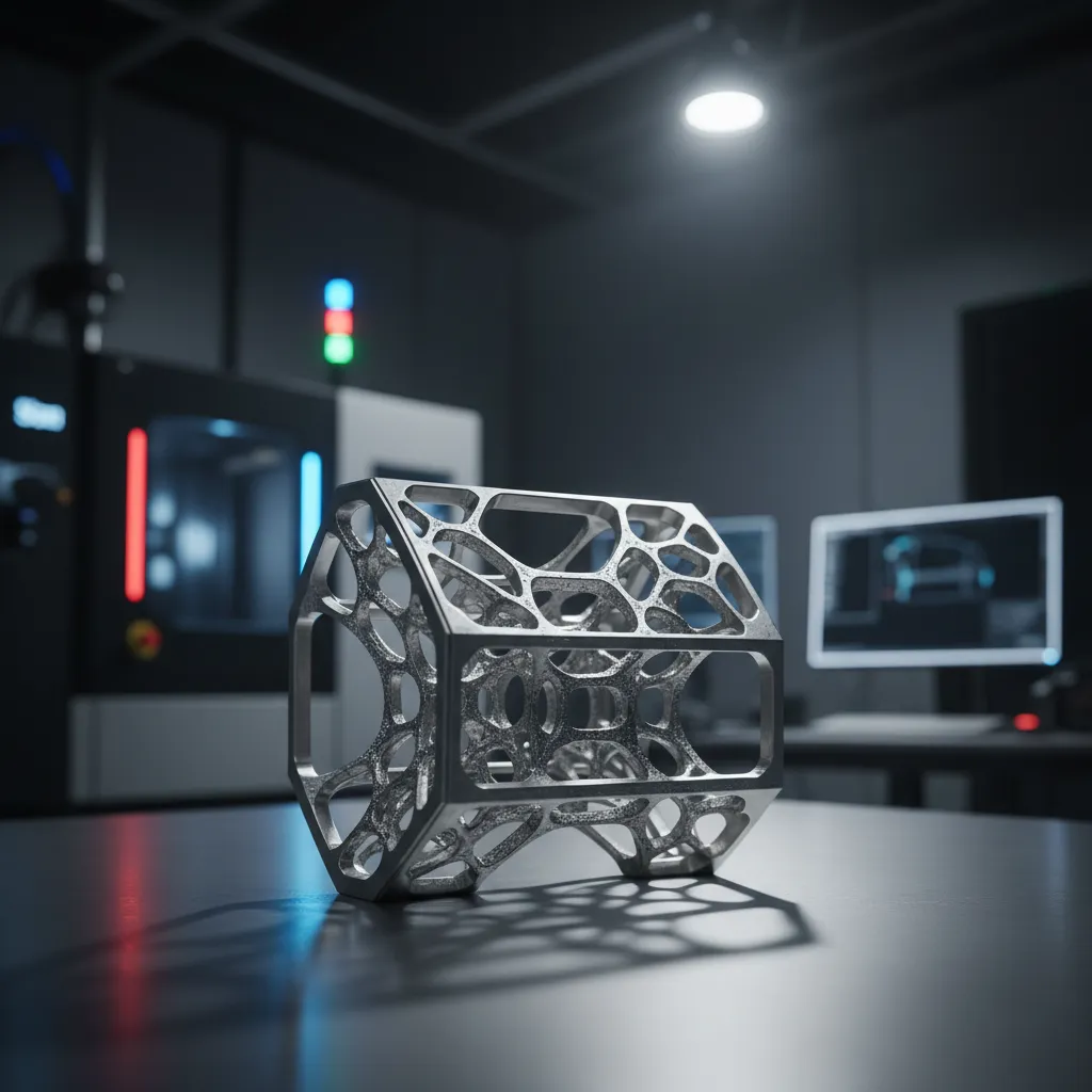 complex aerospace metal component produced with additive manufacturing