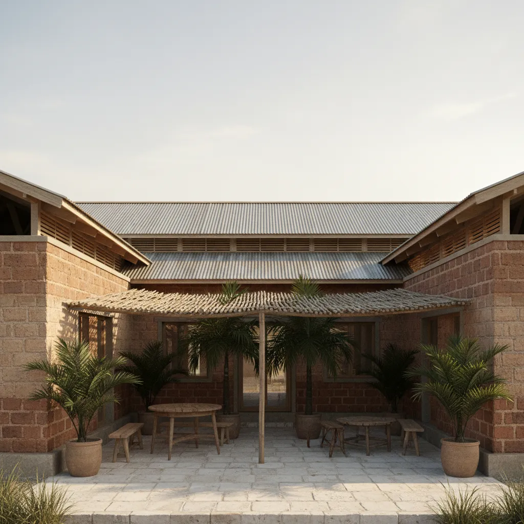 african tropical climate housing with courtyard and thick earth walls