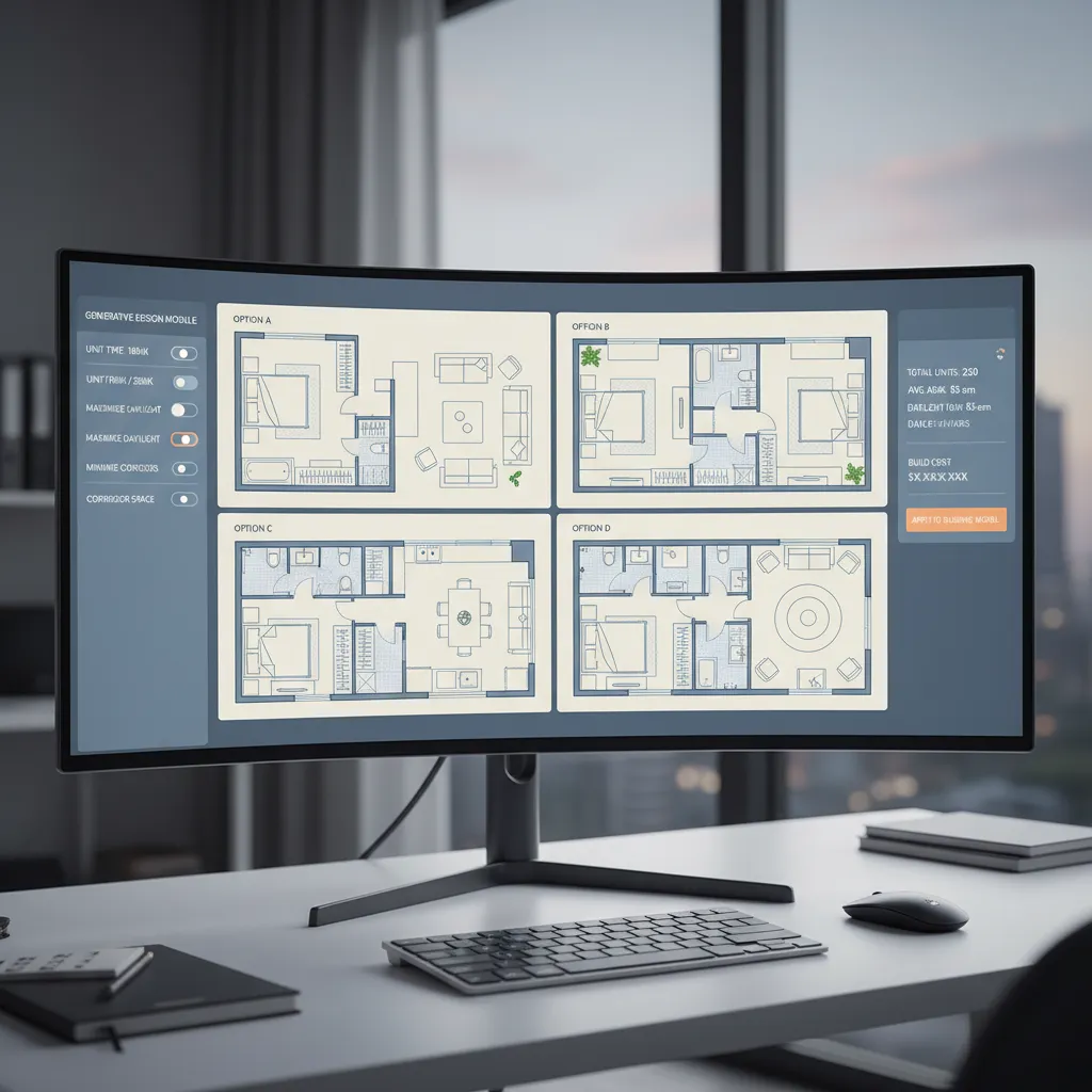AI assisted floor plan tool generating multiple room layout options