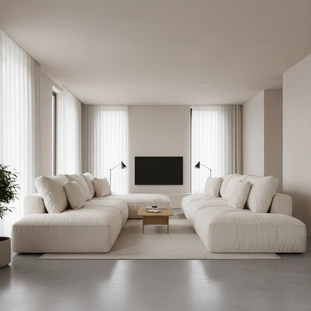 Example of unrealistic furniture scale created by AI interior design generator