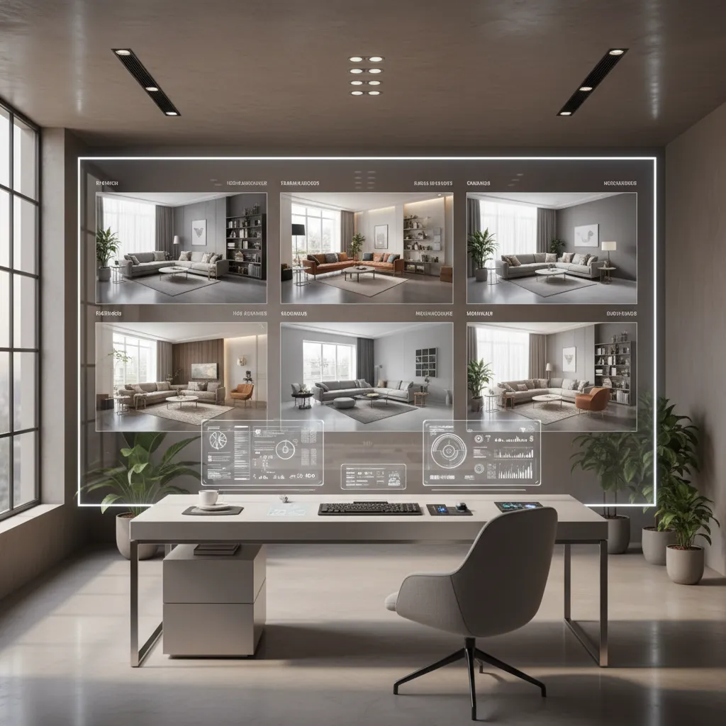 Concepto de diseño interior generado con inteligencia artificial