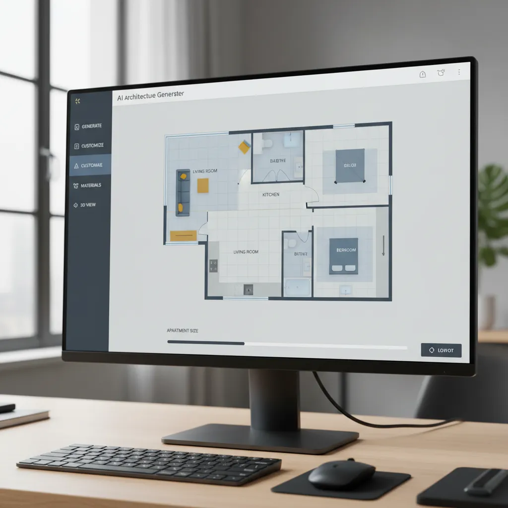 AI floor planning software interface generating a home layout