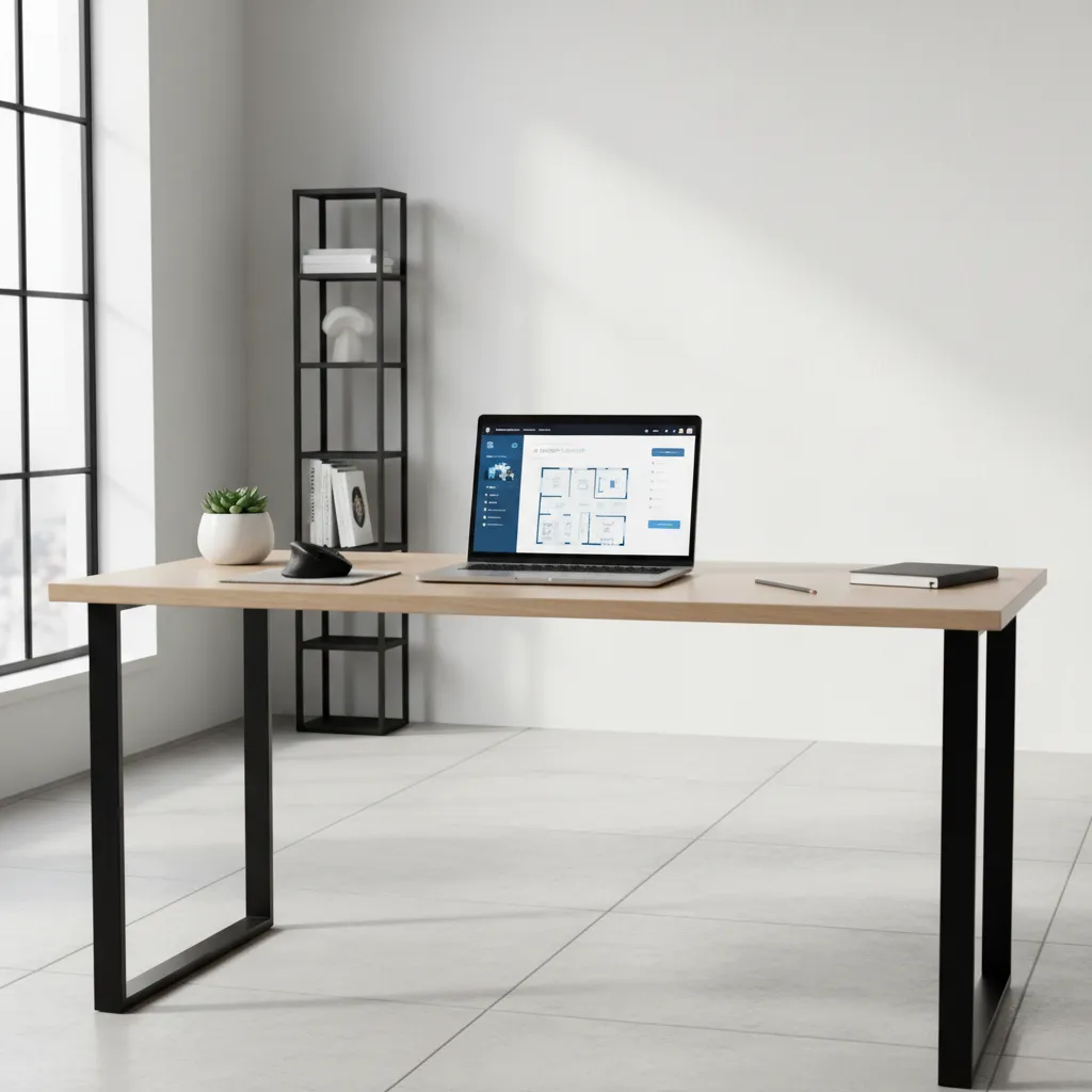 designer using AI floor plan design software on laptop