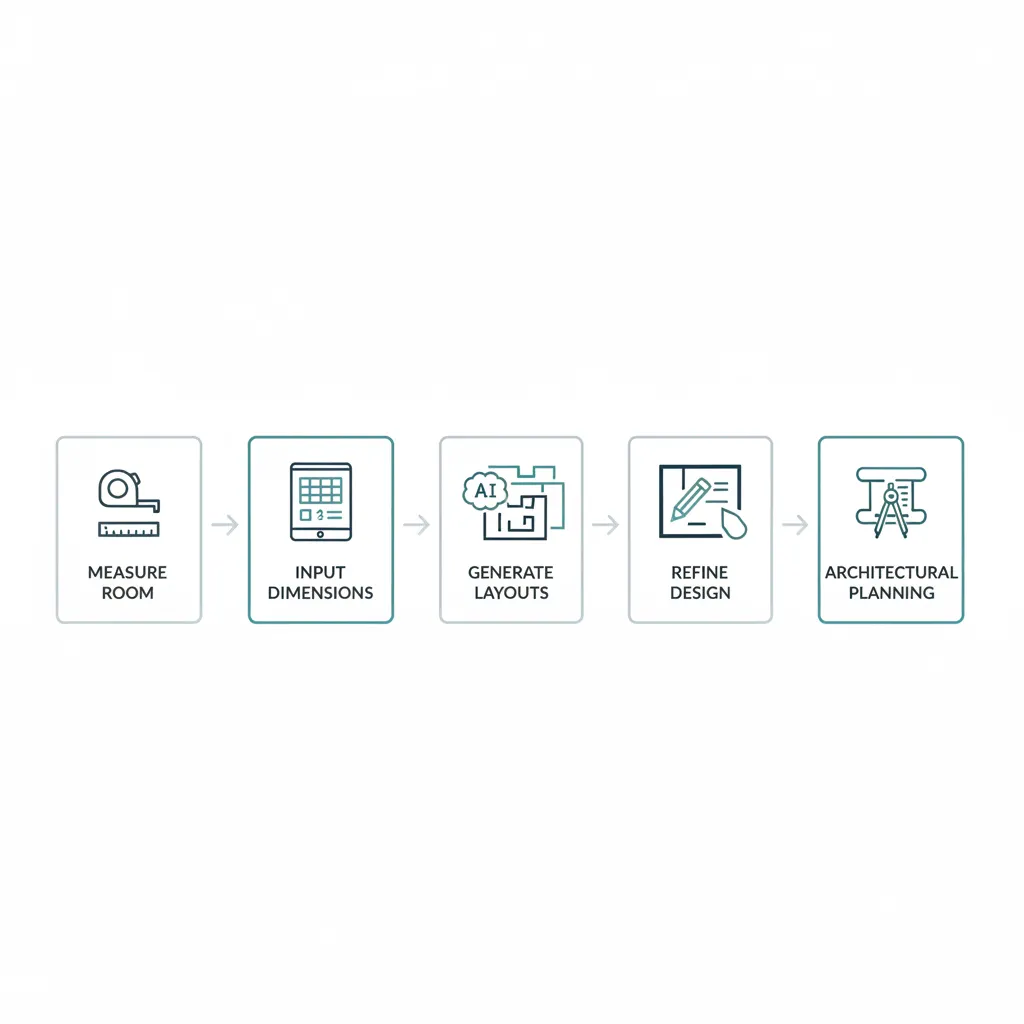 workflow steps for creating a floor plan using AI tools