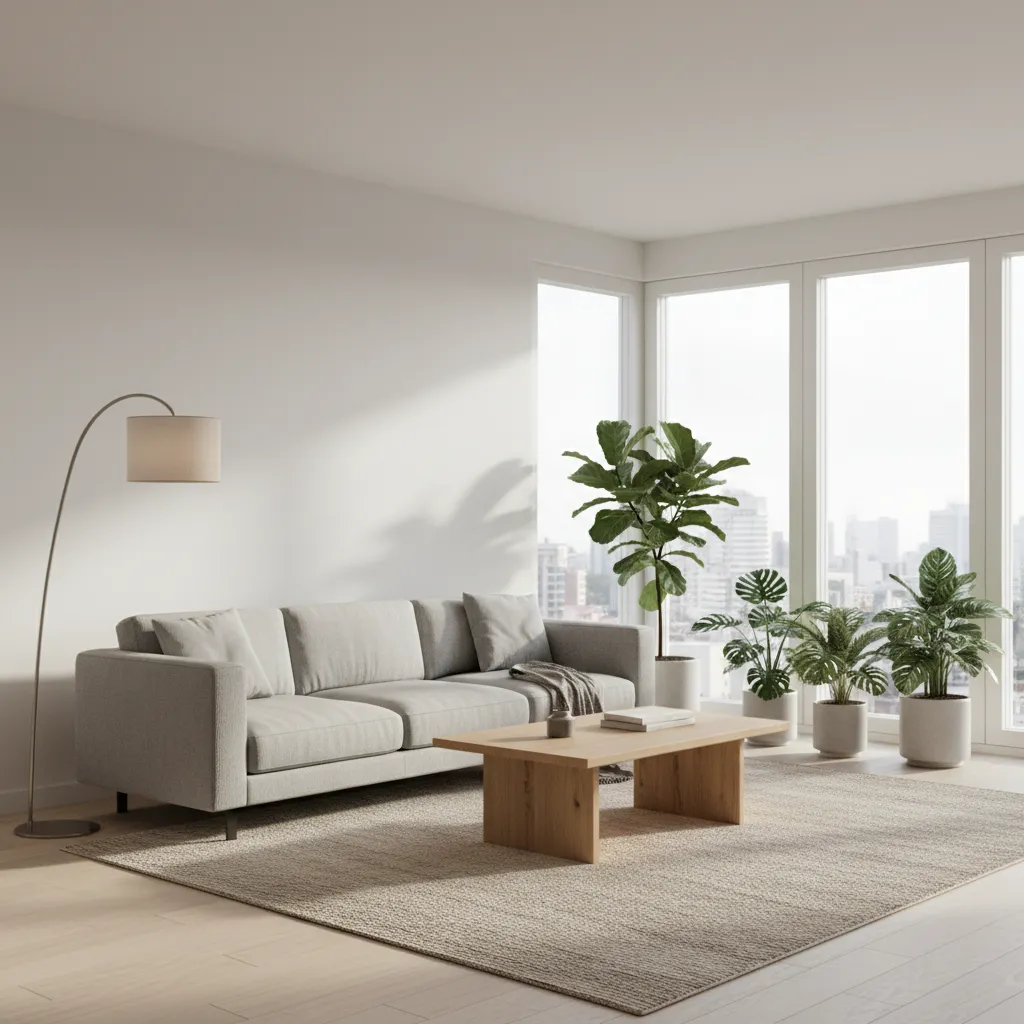 AI generated living room concept visualization with modern furniture