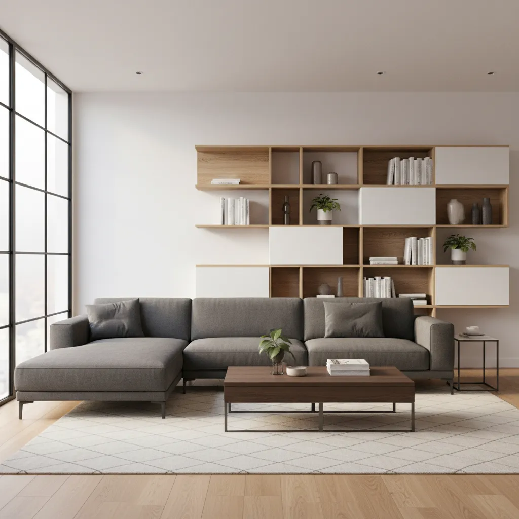 AI generated living room layout from uploaded floor plan