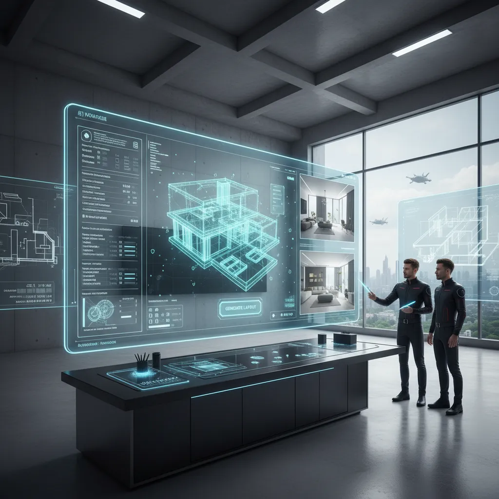 Herramienta digital generando automáticamente un diseño de casa