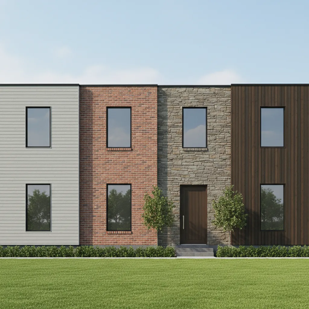 visual comparison of house siding materials using AI exterior design tool