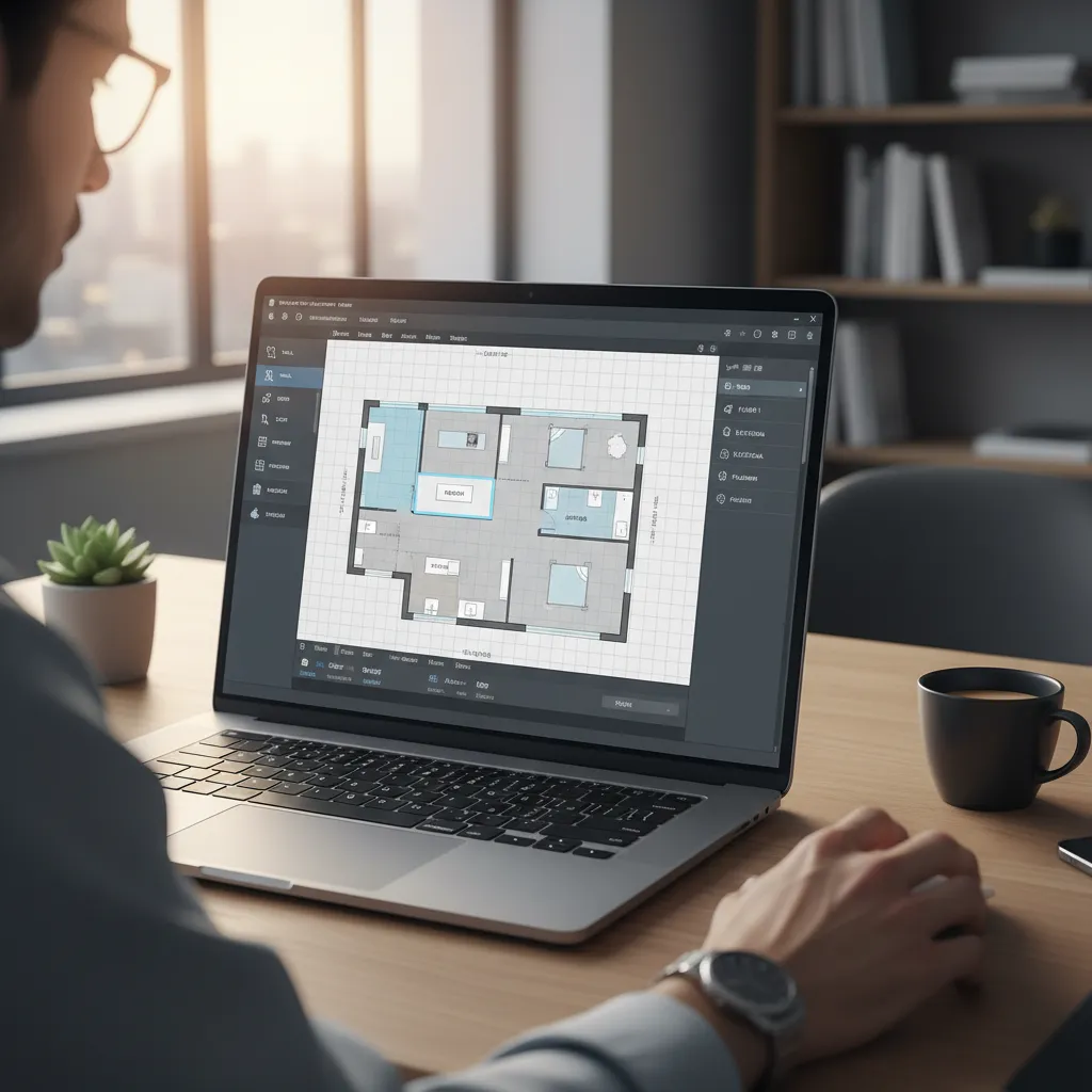 interface de software usando IA para criar layout de casa