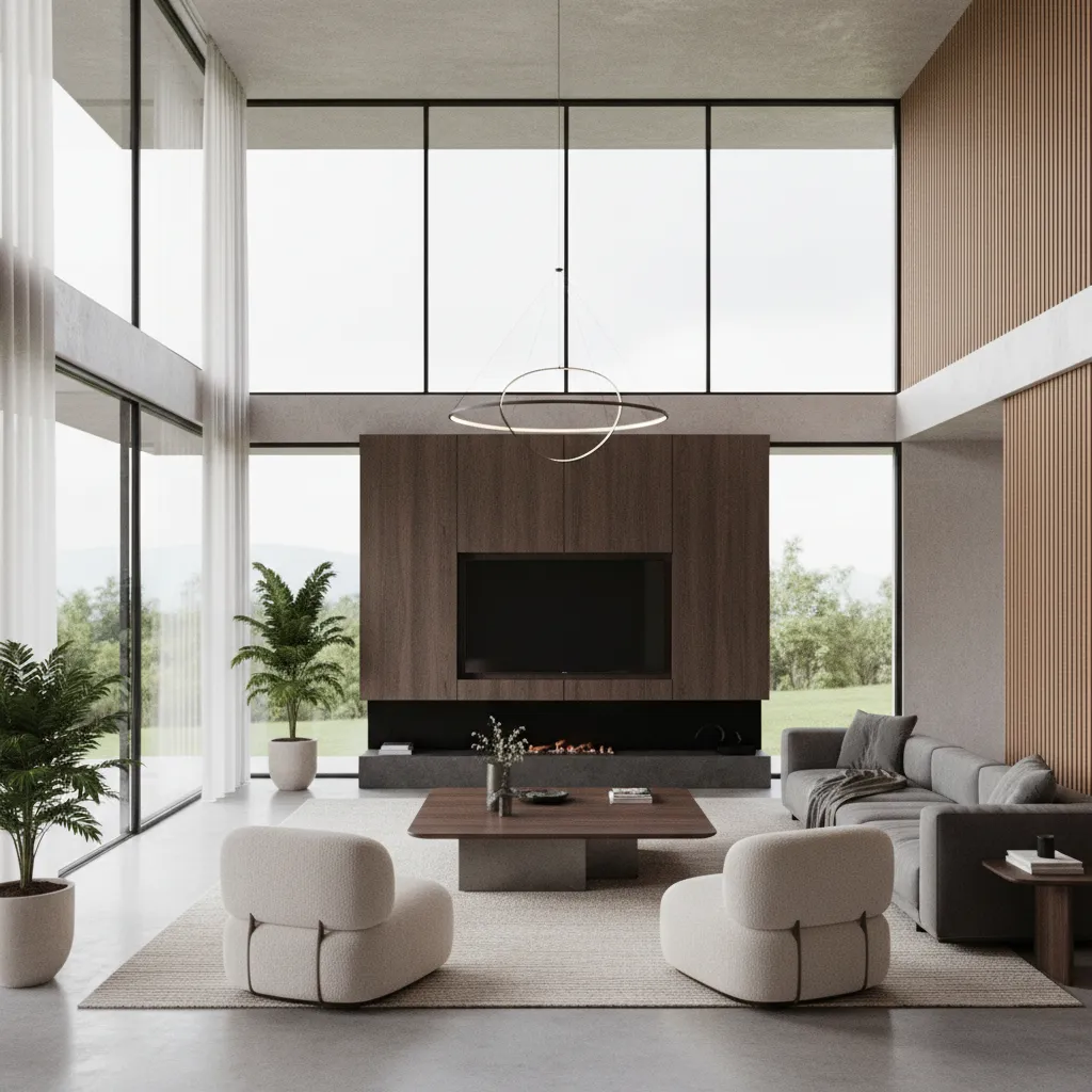 Render realista de una casa moderna generado digitalmente