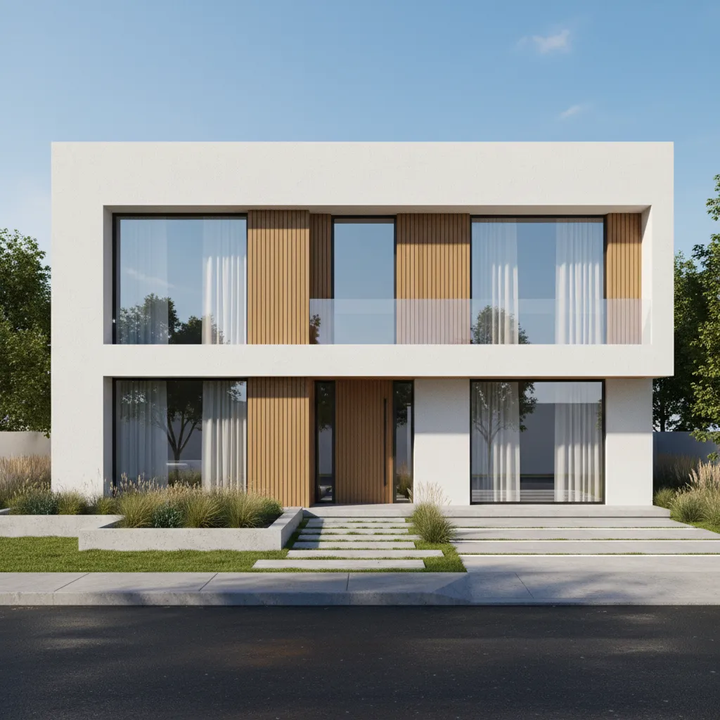 AI generated modern house elevation concept rendering