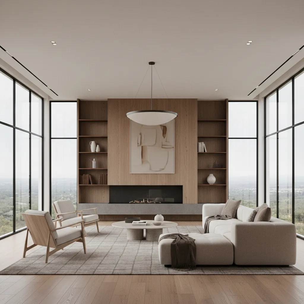 Concepto de diseño de interiores generado digitalmente con estilo moderno