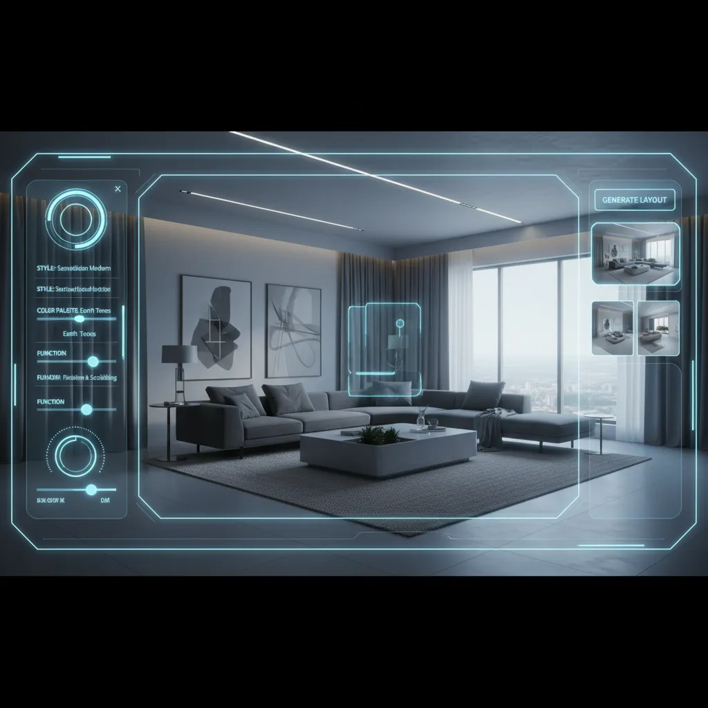 Concepto de diseño de interiores generado con inteligencia artificial