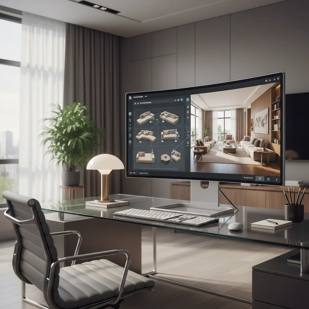 Concepto de diseño de interiores generado con inteligencia artificial