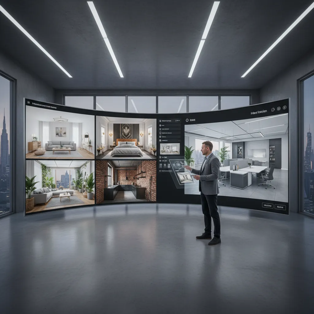 Visualización conceptual de diseño interior generado con herramientas digitales