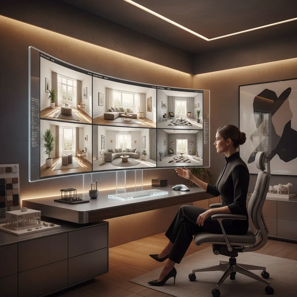 Diseño interior generado con herramientas digitales avanzadas