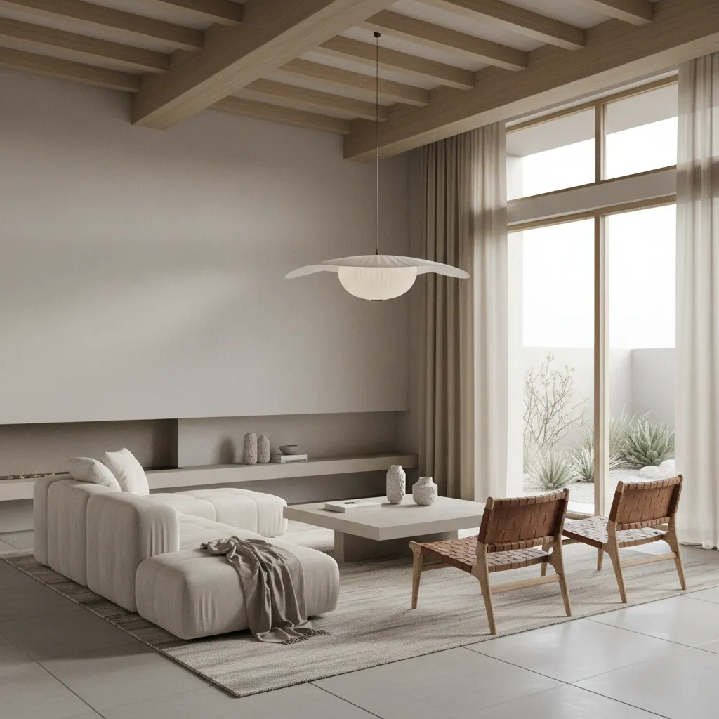 Concepto de diseño interior generado con herramientas digitales mostrando una sala moderna