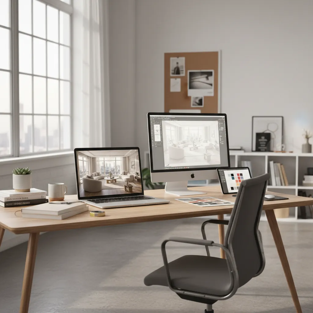 Concepto de diseño interior generado digitalmente