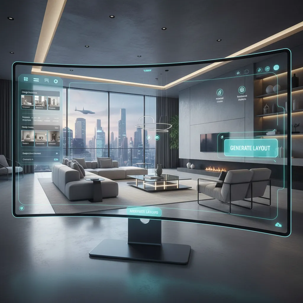 Konsep desain interior yang dihasilkan dengan bantuan AI