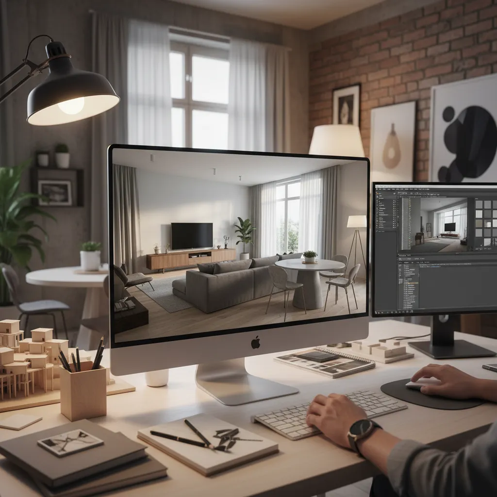 Visualización digital de diseño interior antes de realizar la reforma