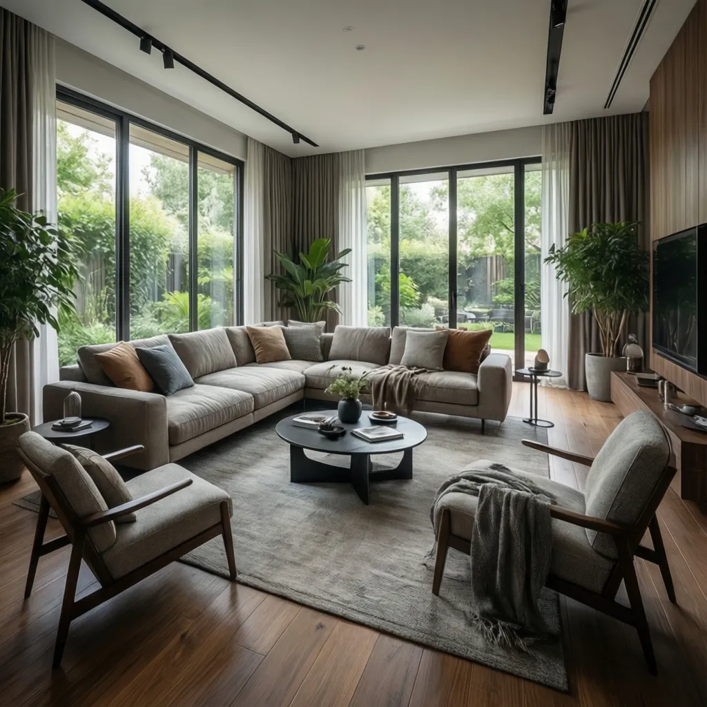 Visualización de diseño interior generado digitalmente para una vivienda