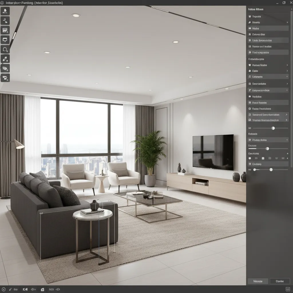 Visualización digital de un diseño interior moderno en 3D