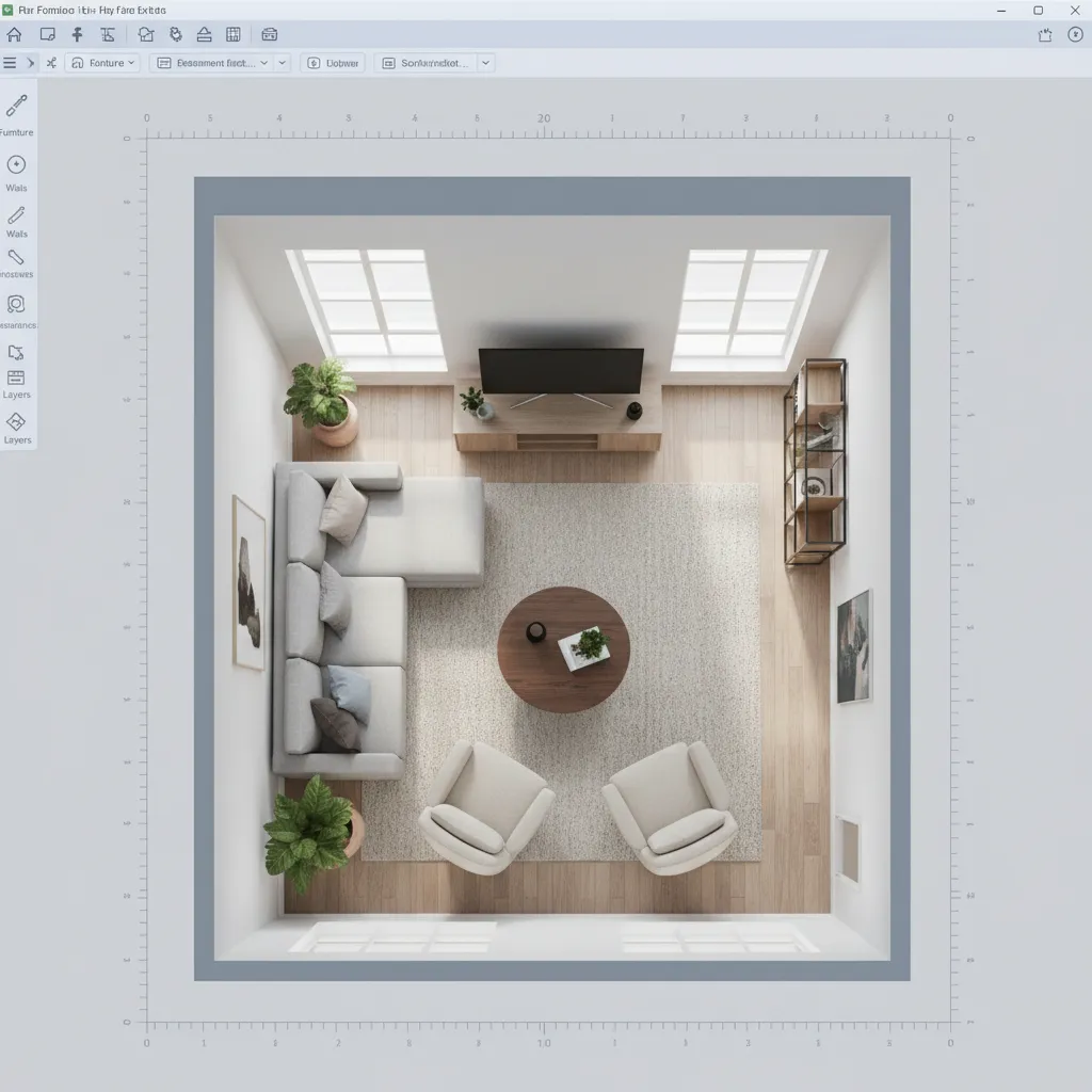 AI remodeling app showing digital floor plan and room layout planning