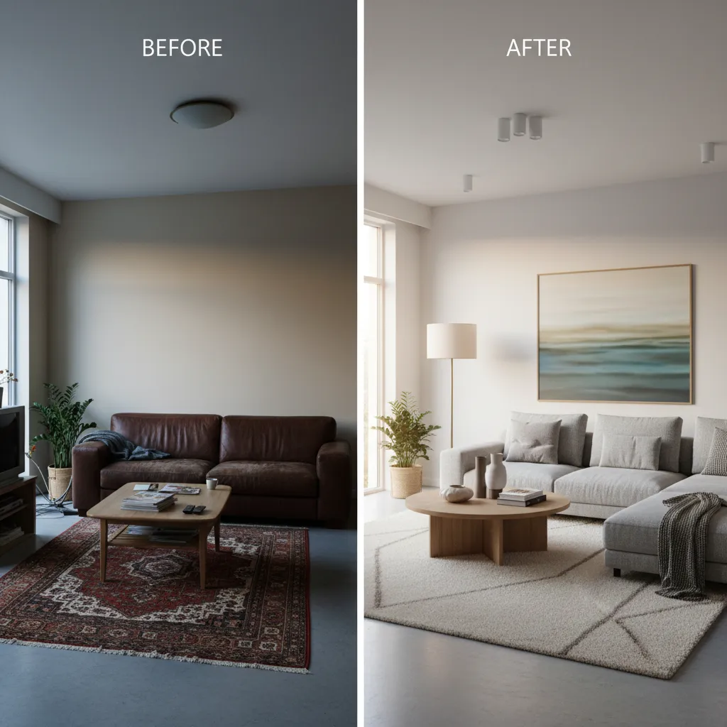 example of AI generated living room redesign concepts