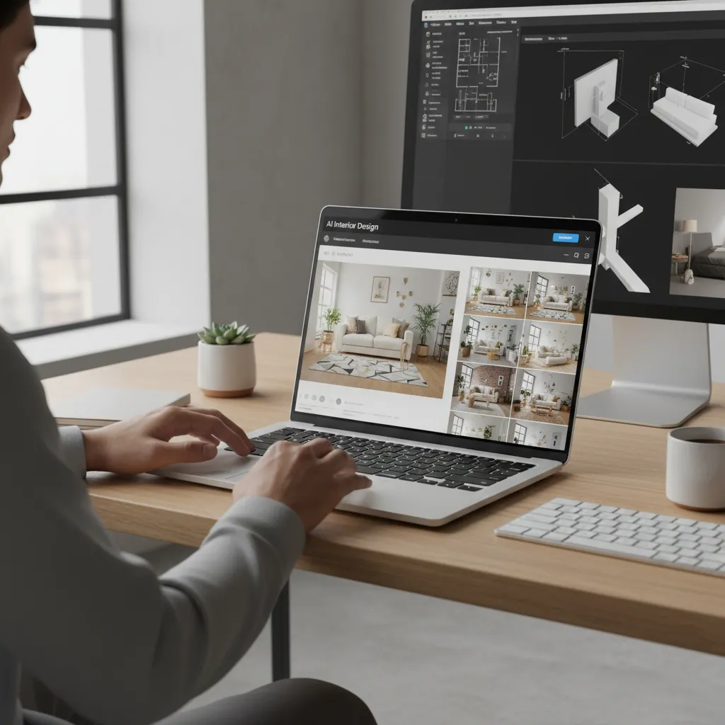 Uploading a living room photo into an AI interior design generator
