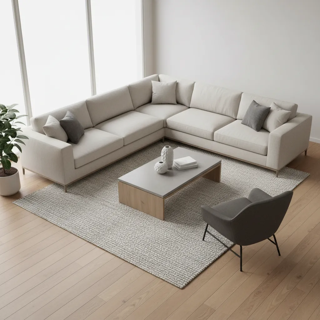 AI assisted living room furniture layout planning