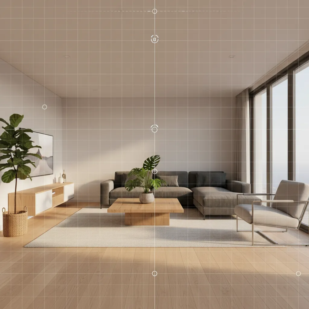 Visualización digital de un salón generado mediante inteligencia artificial