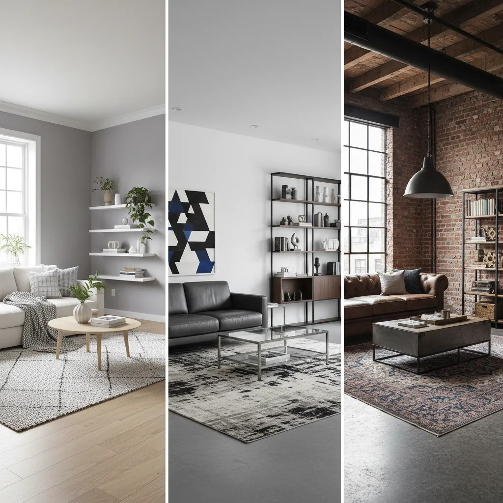 Comparación de estilos decorativos generados por inteligencia artificial en una misma habitación