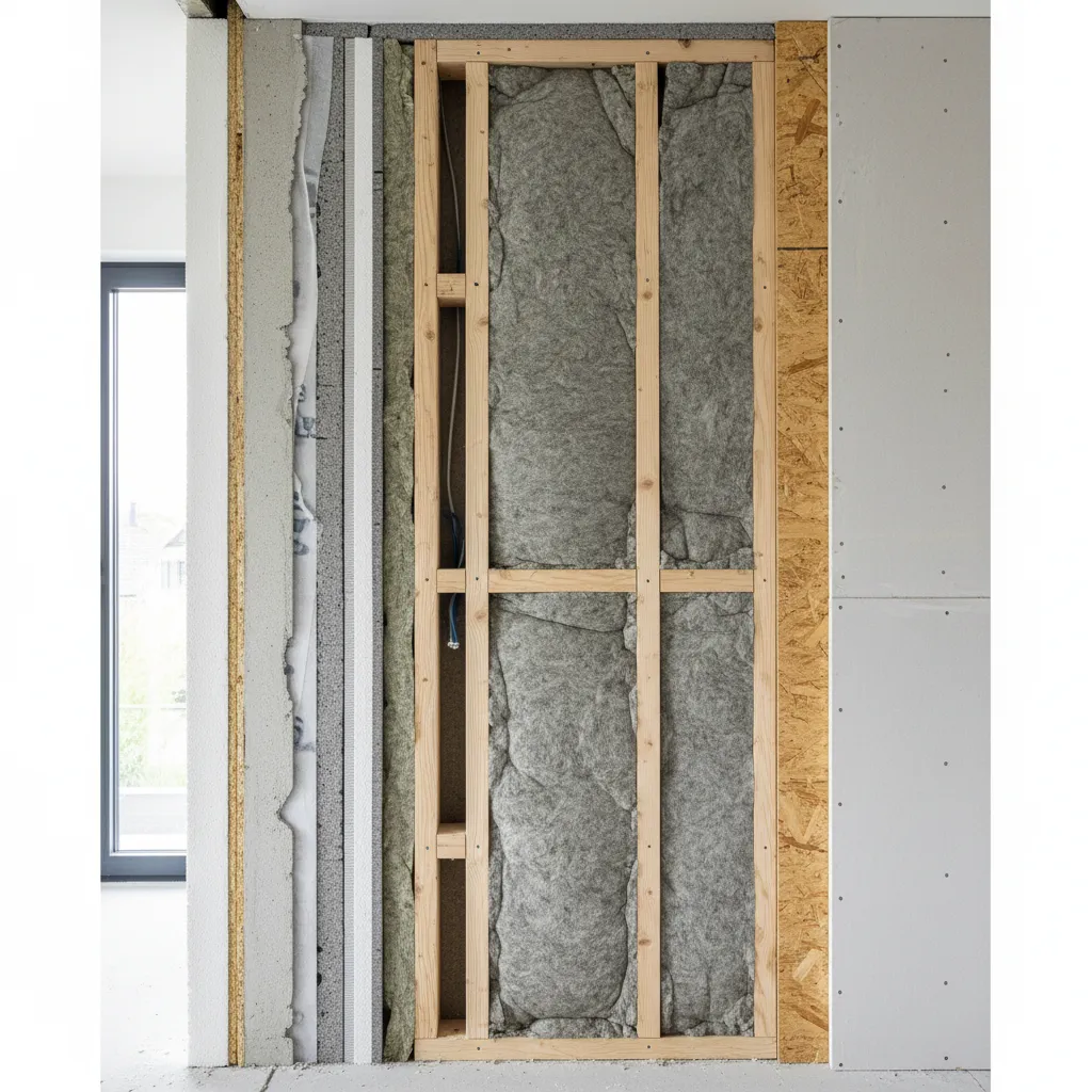 Detalle constructivo de aislamiento en una casa moderna en Bélgica