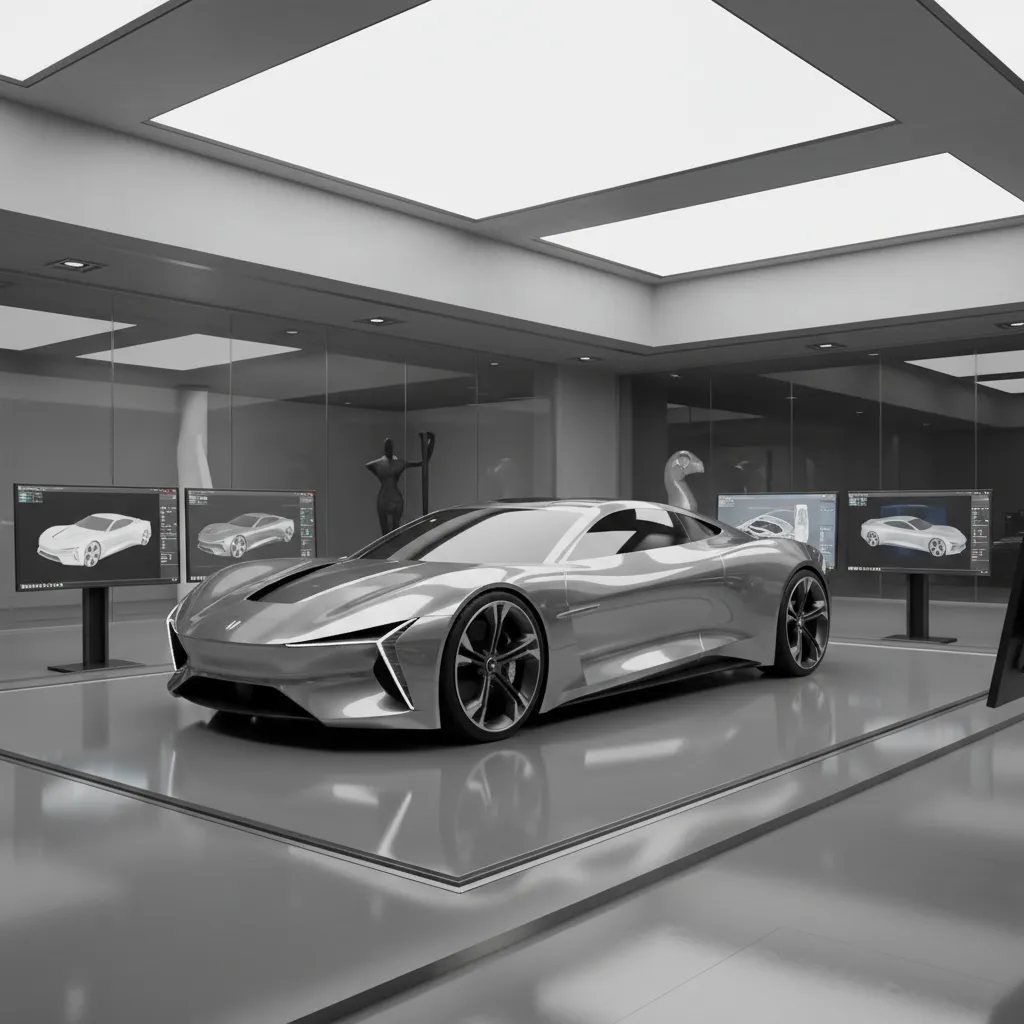 Alias NURBS surface model displayed in a professional rendering preview environment