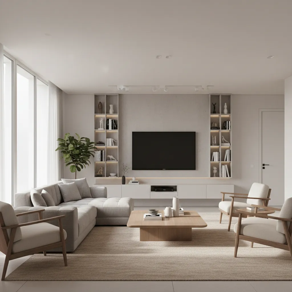 Living room sofa repositioned to face TV directly