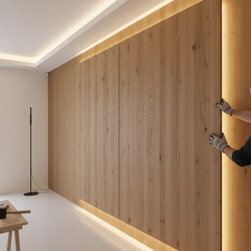 Aligning textured decorative wall panels during installation