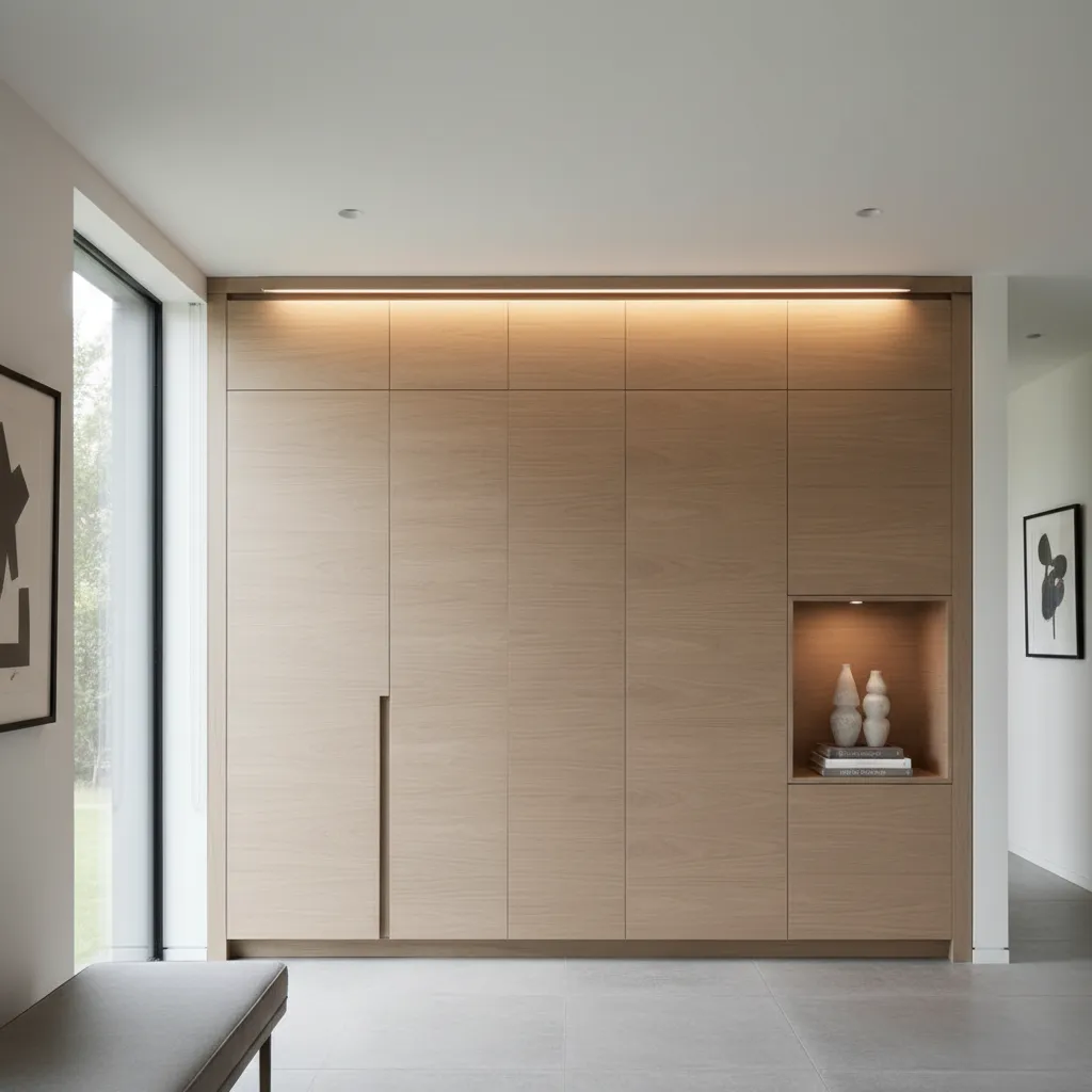 Armarios empotrados y soluciones de almacenamiento en una vivienda moderna