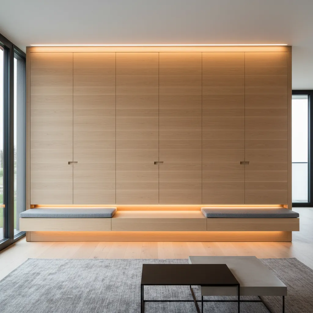 Sistema de almacenamiento integrado en una casa moderna estilo alemán