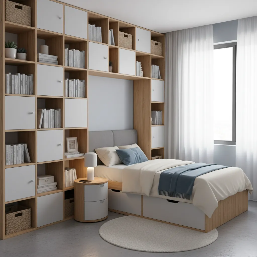 Estanterías verticales en casa pequeña