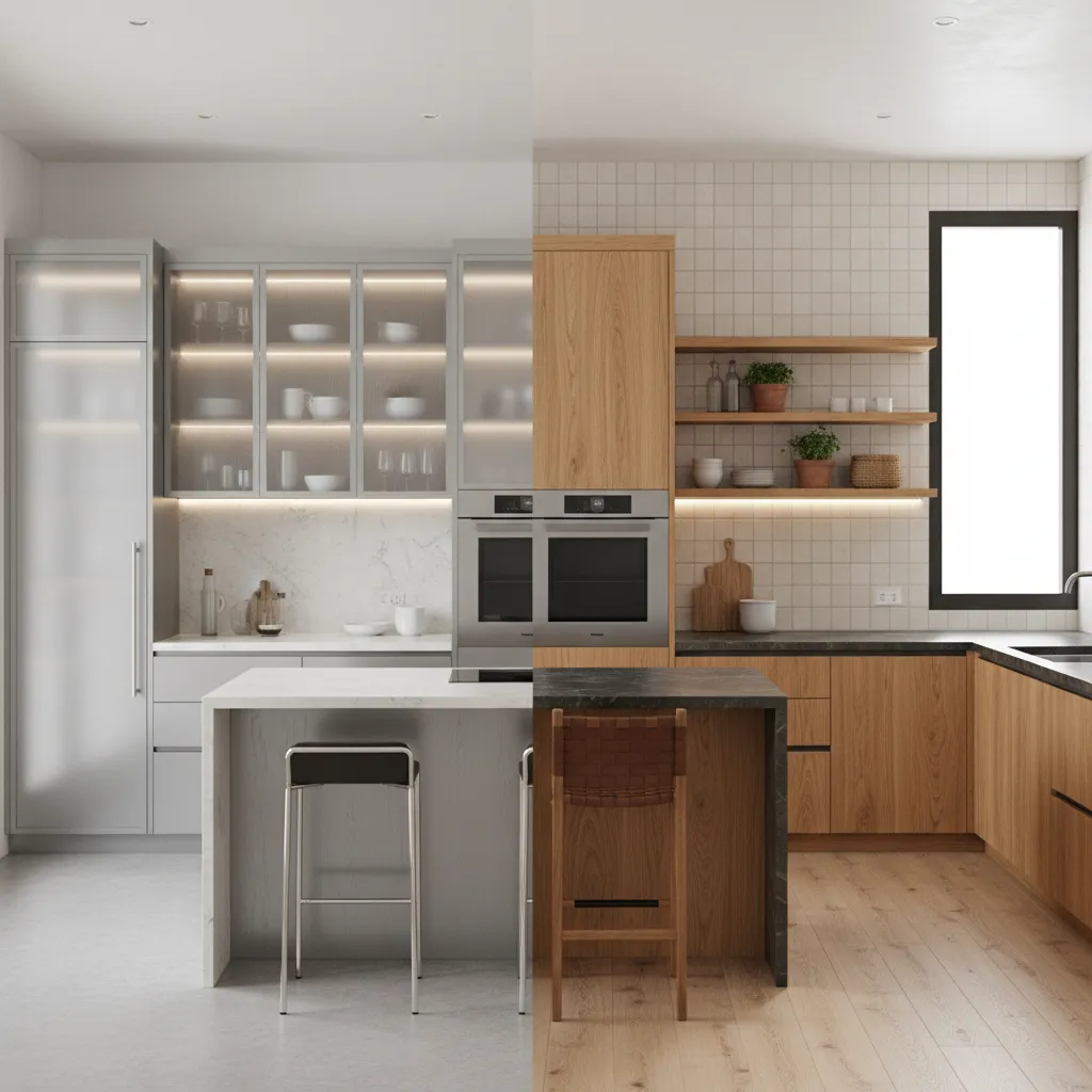 Aluminium vs Wood Kitchen Cabinets: Fabrication, Durability, and Cost Comparison