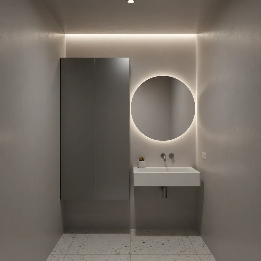 Modern aluminum wall mounted bathroom cabinet for humid spaces