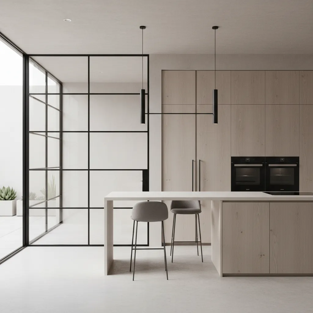 Minimalist aluminum frame kitchen patio door with slim profile
