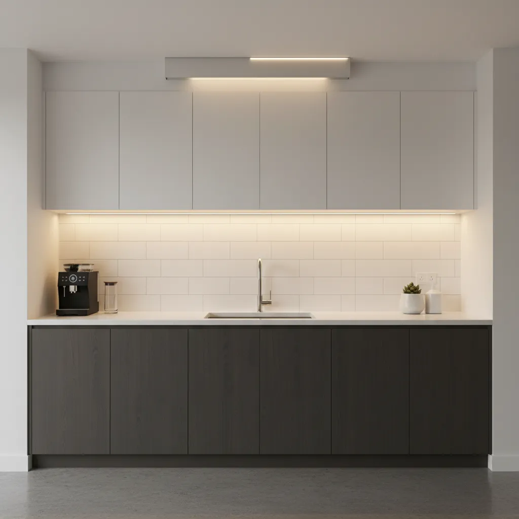 aluminum channel used for mounting LED strip lights under kitchen cabinets