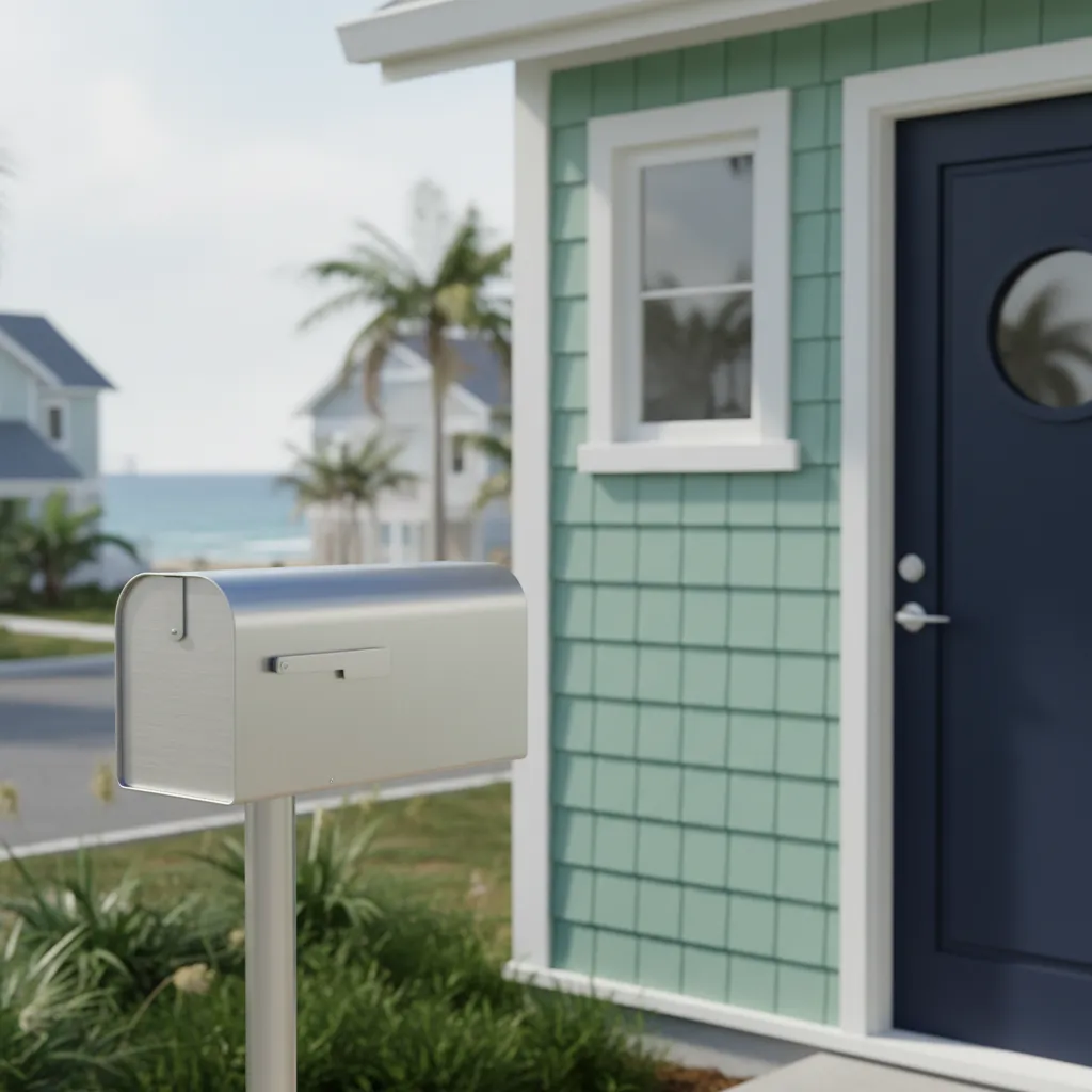 aluminum mailbox designed for coastal weather resistance