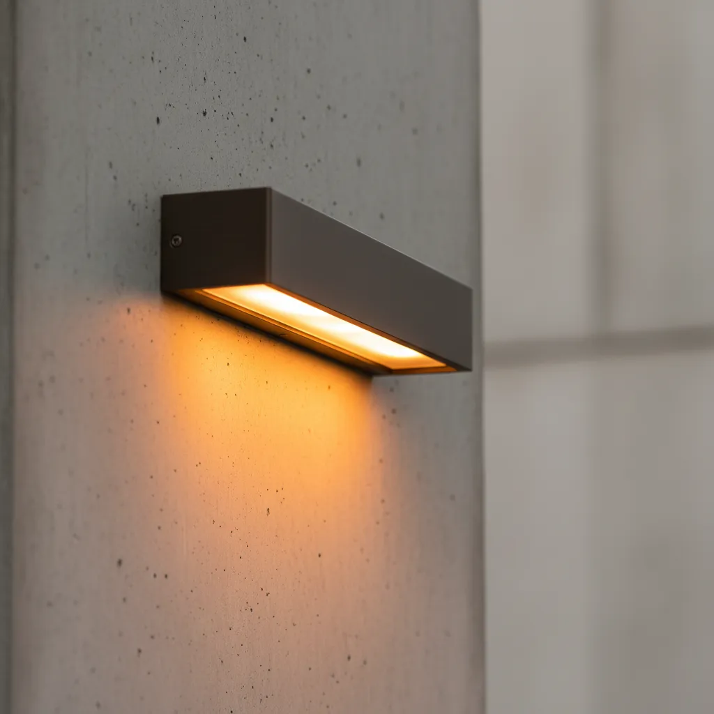 Commercial amber LED outdoor light fixture designed to reduce insect attraction